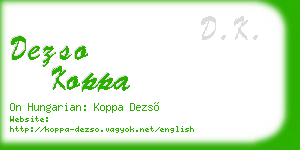 dezso koppa business card