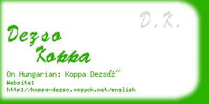 dezso koppa business card